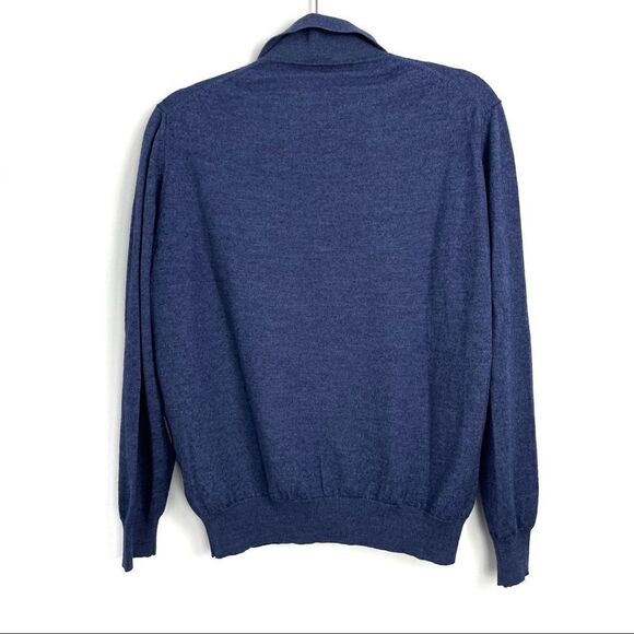 Vintage Valentino Wool Blend Polo Sweater Blue - Picture 2 of 13